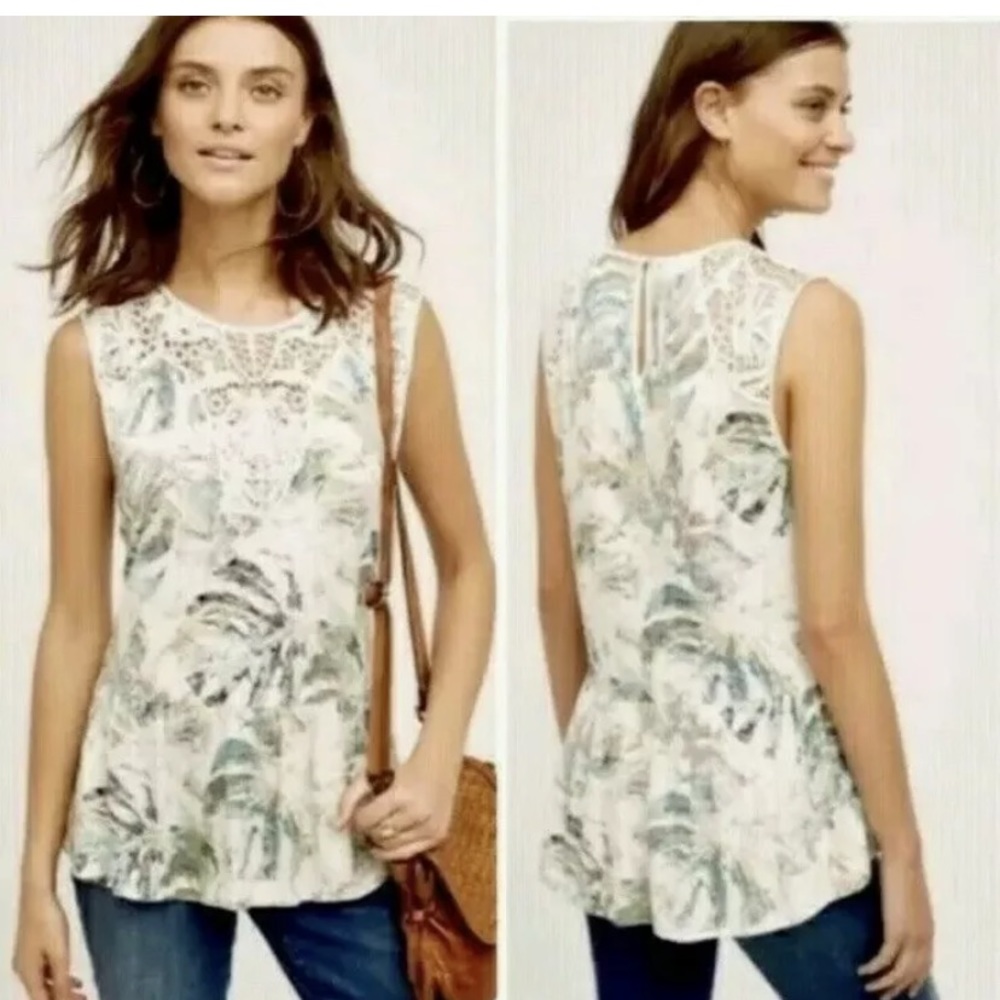 Meadow Rue Anthropologie Lia Crochet top Large L NWT New Sleeveless RARE HTF